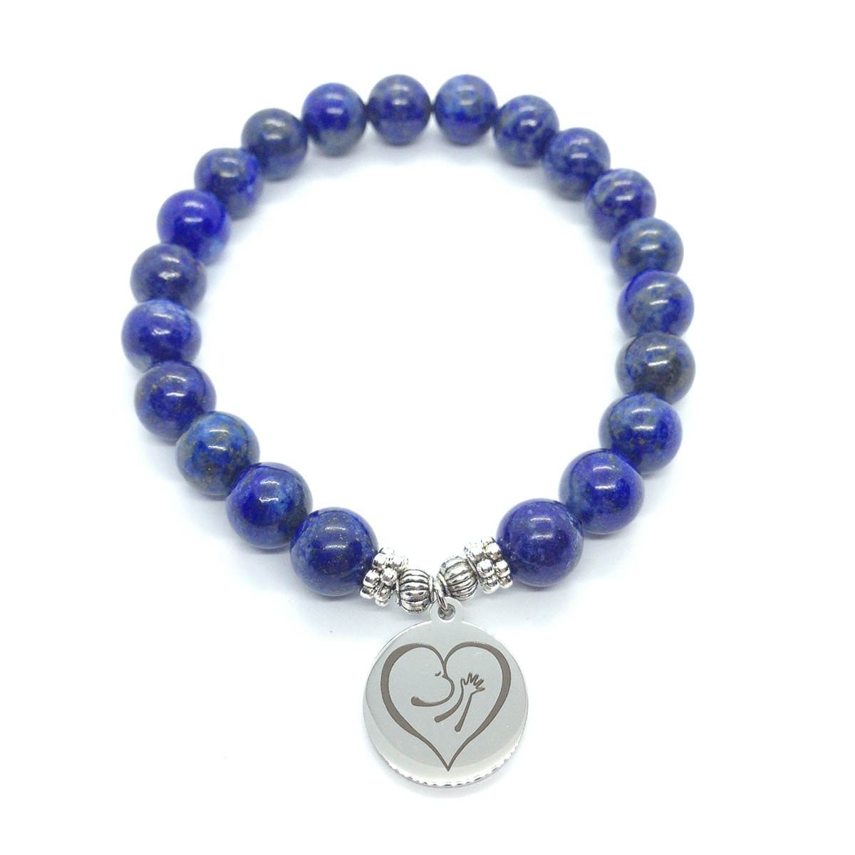 Bracelet Allaitement Coeur Femme Lapis Lazuli
