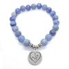 Bracelet Allaitement Petit Coeur Aventurine Bleue