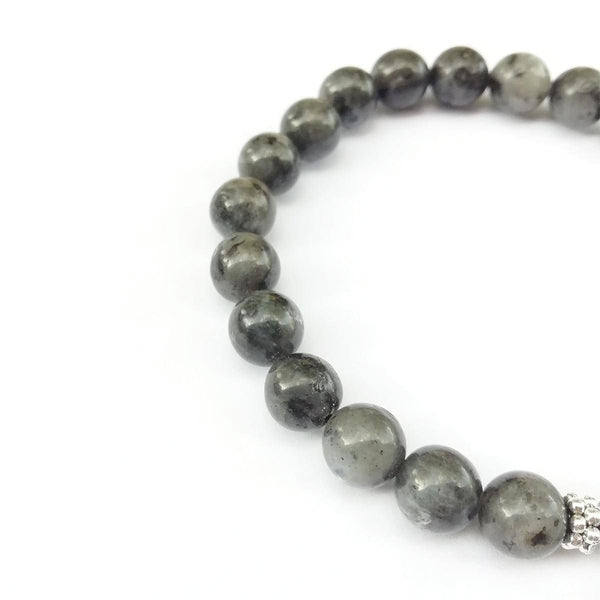 Bracelet dAllaitement en Perles de Labradorite Simple - Coeur Allaitement Tétée Addict