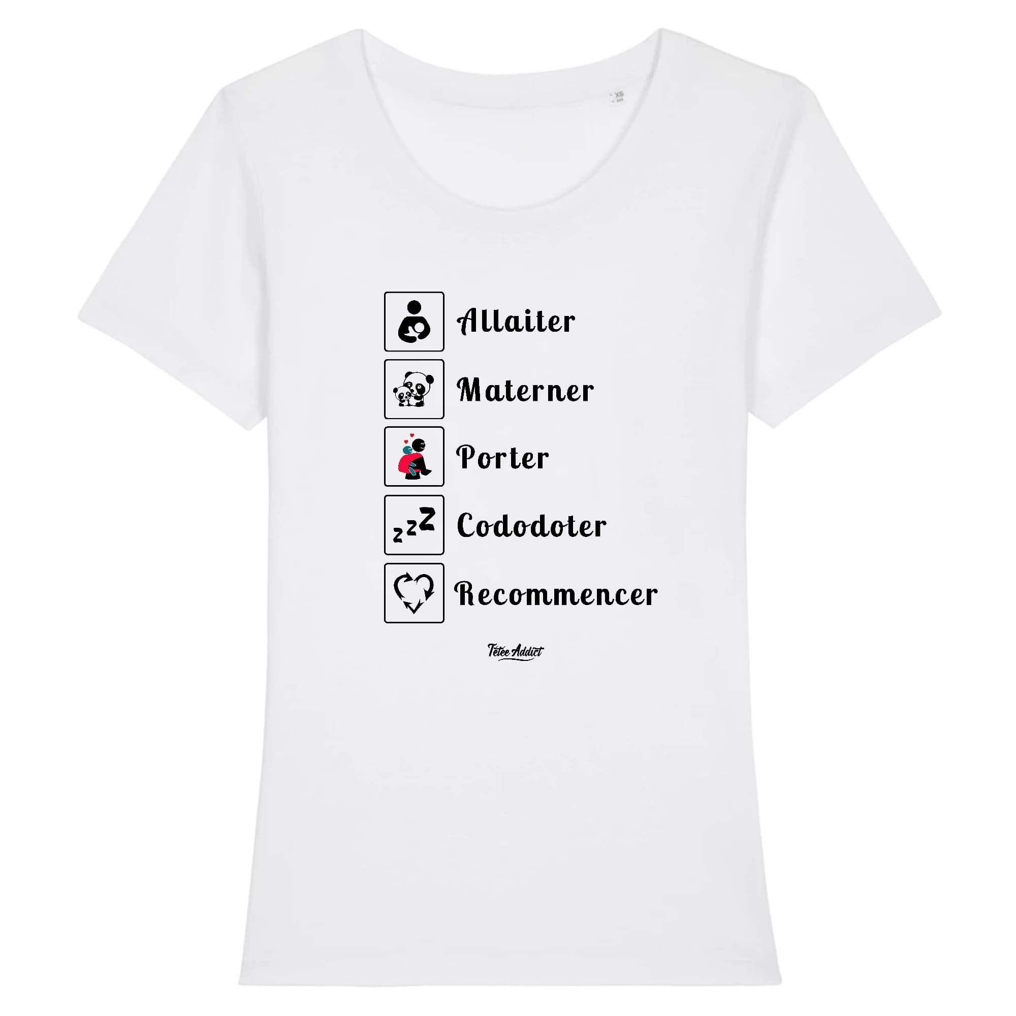 T-shirt Allaitement - Allaiter Materner Porter Cododoter Recommencer