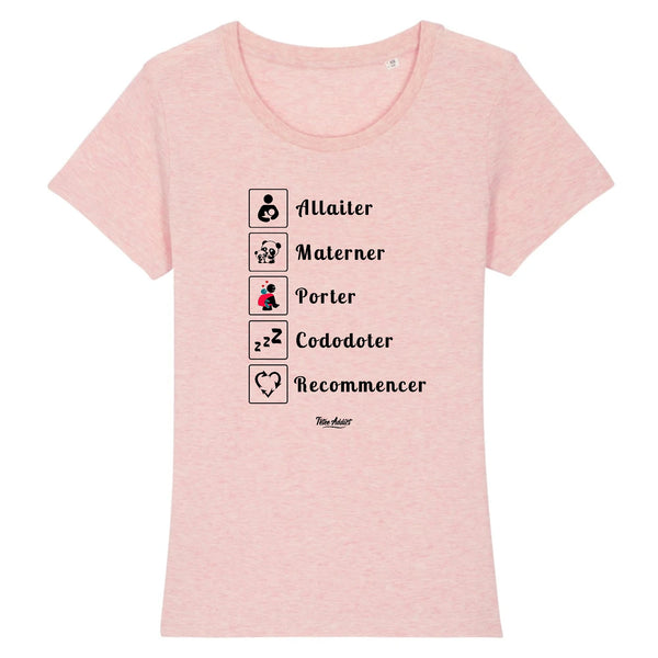 T-shirt Allaitement - Allaiter Materner Porter Cododoter Recommencer