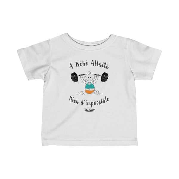 T-shirt Enfant Humour Allaitement Musculation À Bébé Allaité Rien dImpossible