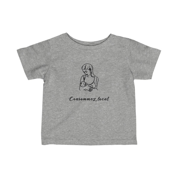 T-shirt enfant personnalisé allaitement maternage Consommez local 100% coton