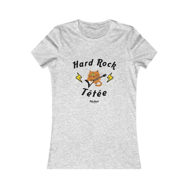 T-shirt Femme Allaitement & Chat Rockeur Personnalisé Hard Rock Tétée - 100% Coton Bio