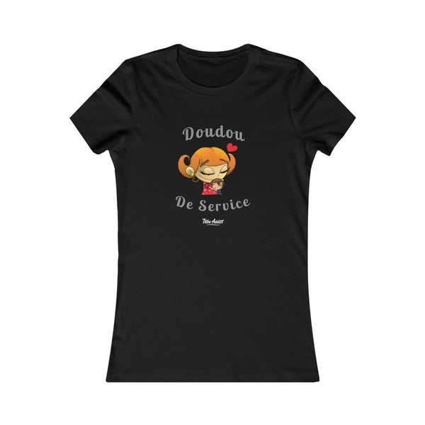 T-shirt Femme Humour Maman Doudou de Service - 100% Coton Bio