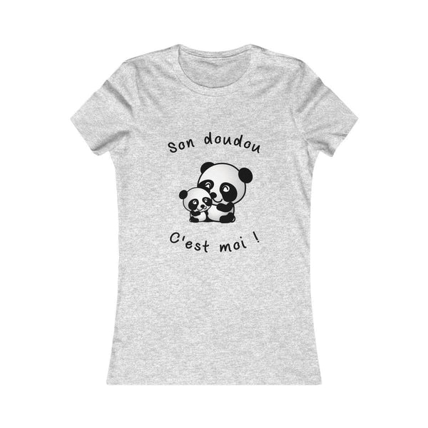 T-shirt femme personnalisé maternage allaitement Son doudou cest moi Panda - 100% Coton Bio